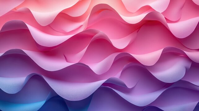 Abstract wavy layers of pastel paper - Powered by Adobe