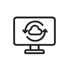 Online Data Sync Icon Synchronization Symbol for Cloud Backup and Internet Connection.