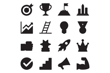Fototapeta premium Success and Achievement Icons Collection