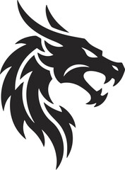 Obraz premium A vector illustration features a tribal dragon tattoo design