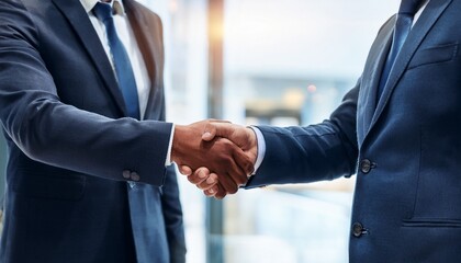 close up handshake between two business professionals in suits