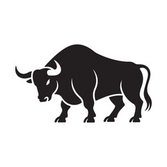 Powerful Bull Silhouette Vector Illustration