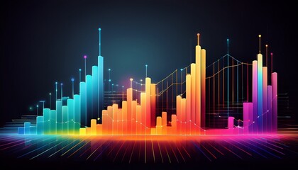colorful bar graph showing data progress and growth representation