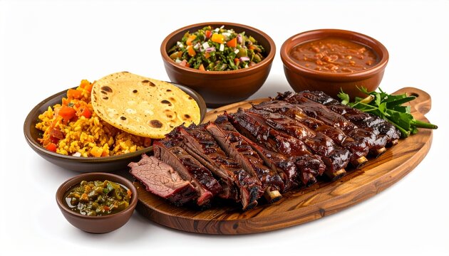 Grilled Ribs Asado with Pebre and Bread

