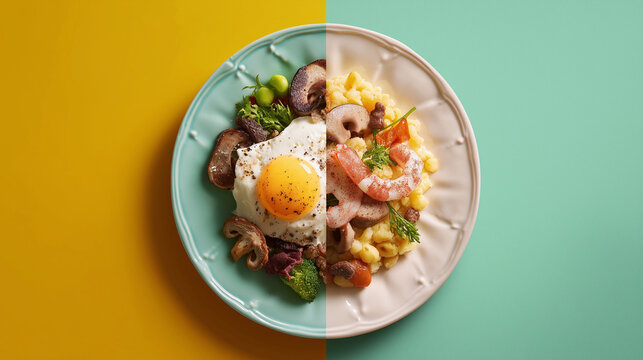 healthy vs comfort food conceptual image