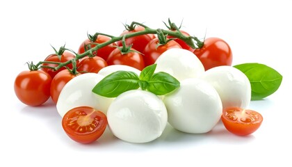 Fresh mozzarella balls and cherry tomatoes