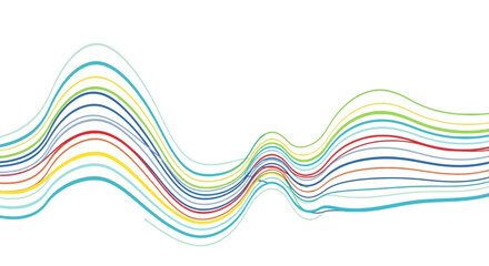 Abstract colorful wavy lines background, dynamic flow concept, graphic design, art, illustration