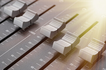 Part of audio mixing console