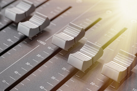 Part of audio mixing console