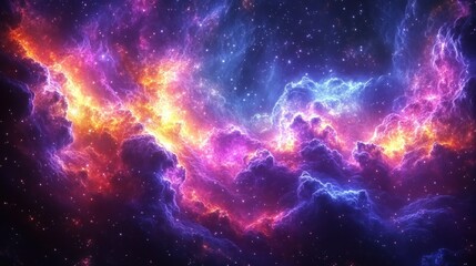 Naklejka premium Colorful nebula clouds in deep space