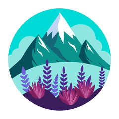 Obraz premium heather mountain on white background