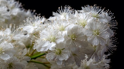 Close-Up Depiction of Fully Bloomed Airy White Caspia Flowers Highlighting Gentle Light and Refined Natural Details