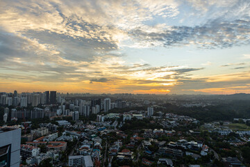 Sunset panorama view of Singapore