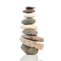 Stacked stones arranged in a balanced formation showcasing natural beauty and tranquility