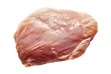 Raw chicken thigh meat isolated on black background