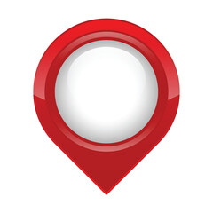 Glossy Detailed Red Location Pointer Isolated on Black Background Illustration