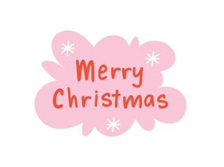 Rounded badge ‘Merry Christmas’ vector, cute pastel — perfect for stickers, cards, and packaging labels.