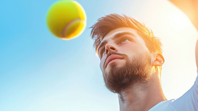 Action Tennis player serving the ball with quick motion, focused on executing the perfect shot.