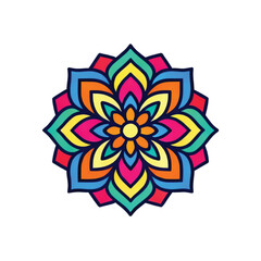 Colorful geometric mandala flower pattern vector