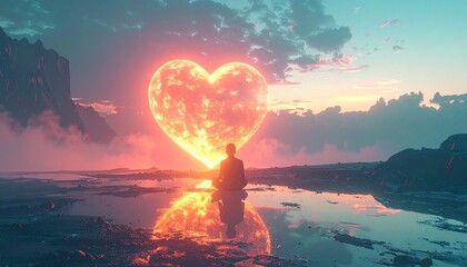 Heart Light Meditation Peaceful Contemplation by the Water's Edge