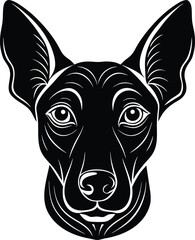 Obraz premium Stylized Black Dog Head with White Details