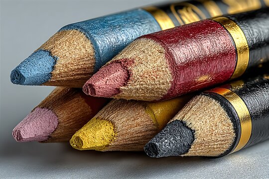 Stack of Colored Pencils with Sharpened Tips art supplies drawing
