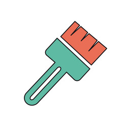 Paint brush icon representing art, creativity, design, and painting tools. Simple graphic element for various projects