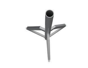 Professional Cutout Image: Industrial Equipment Metal Base 3D Render. Heavy Duty Structural Support and Stabilizing Tripod Structure Isolated on Transparent Background for Technical Drawings and CAD.