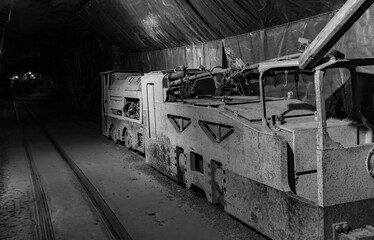 mine electric locomotive in mine
