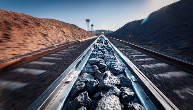 cobalt mineral rocks transported on conveyor belt inside mining facility illustrating raw ore processing and industrial extraction
