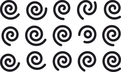 Black and white spiral pattern geometric shapes graphic abstract concept