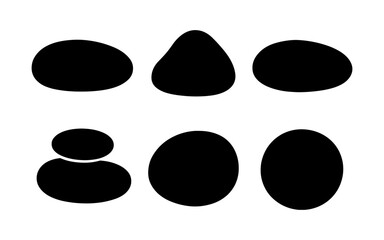 Silhouette shapes collection for design projects: abstract stones and pebbles