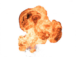 Dynamic fiery explosion erupting with intense heat and dramatic orange flames creating a powerful visual effect for action scenes
