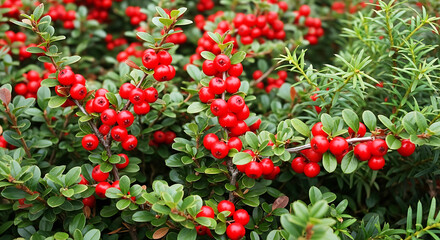 Vibrant Red Berries on a Bush