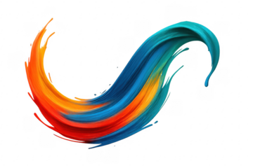 Swirling colorful paint brush strokes creating abstract element