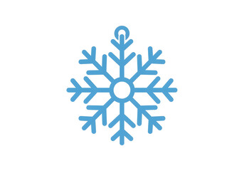 Blue Snowflake Icon Representing Winter and Cold Weather.