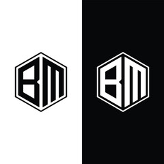 Initial letter BM Monogram Logo Stock Vector and Vector Art.