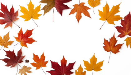 Autumn Leaves Circle Frame Seasonal Nature Background