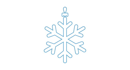 Delicate snowflake ornament hanging against a bright white background.