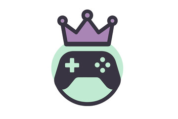 Video game controller icon wearing a royal crown symbolizing a gaming champion