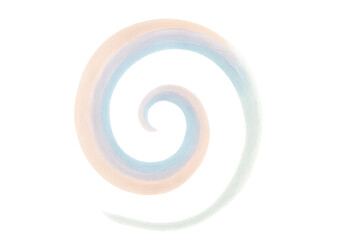 Pastel colored brush stroke spiral abstract element