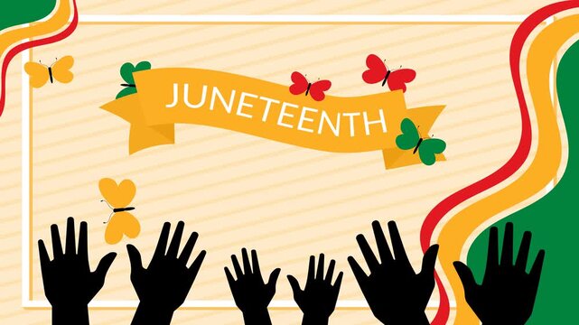 Juneteenth theme. Celebration. Background. Simple animation. Motion graphic.