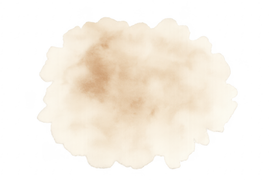 Beige watercolor stain with transparent background