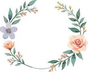 Fototapeta premium Elegant Watercolor Floral Wreaths