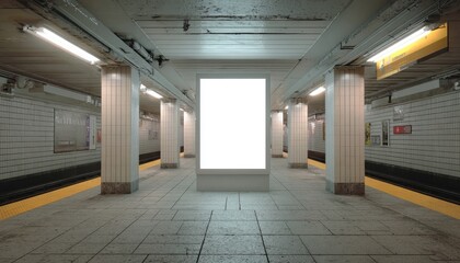 Empty subway station ad space