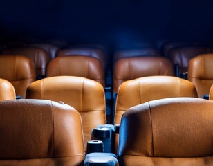Obraz premium empty cinema seats with popcorn