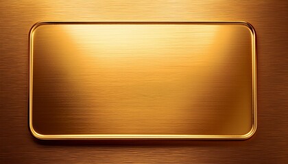 gold metallic plate on a brushed gold background a rectangular gold plate sits on a textured brushed gold surface