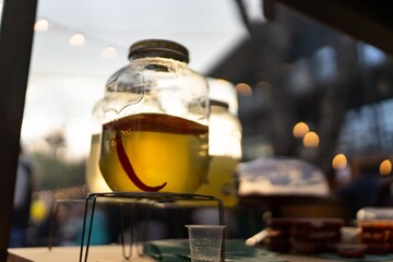 glass of beer on the table