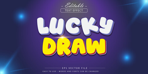 Lucky Draw: Bright 3 D Cartoon Text Logo For Lottery Game And Prizes Effects Vibrant Branding