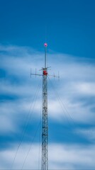 Obraz premium tall radio tower reaches up to the sky